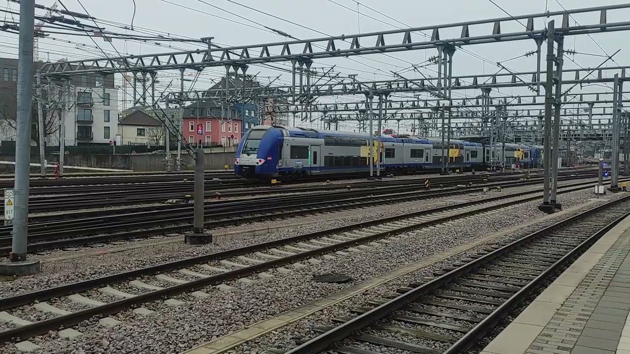 SNCF train with new livery leaving Luxembourg to Nancy