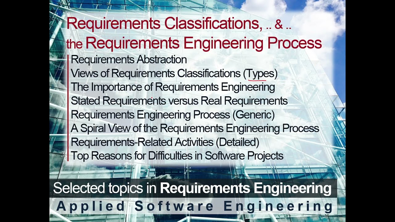 Requirements Classifications, & the Requirements Engineering Processes | Applied Soft. Eng in Arabic