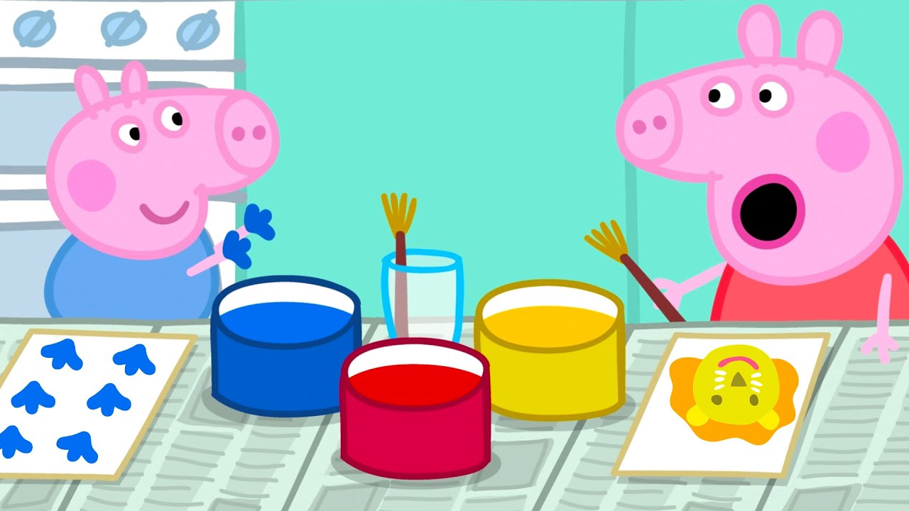 George Pig Teaches Peppa how to Paint 🎨 | Full Episodes | Painting | Cartoon for Kids | 20 Minutes