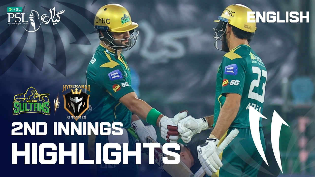 2nd Innings Highlights | Multan Sultans vs Hyderabad Kingsmen | English | M 8 | HBL PSL 11 | MZB1K