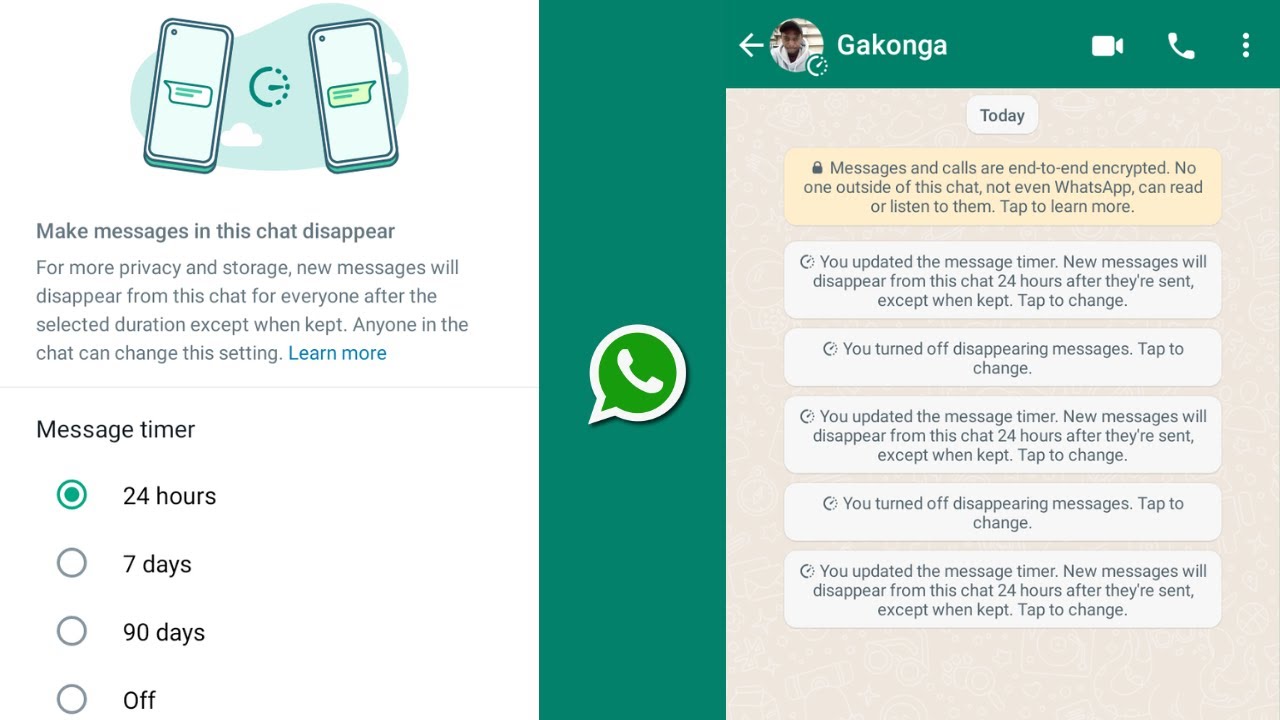 Set default Message timer for One Person WhatsApp
