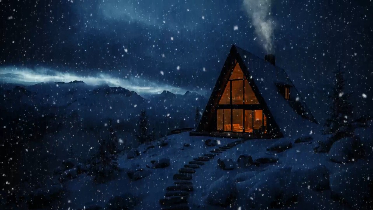 The Night Listens as the Wind Cries ❄️ Fall Asleep Fast with Cozy Fireplace & Winter Storm Sounds