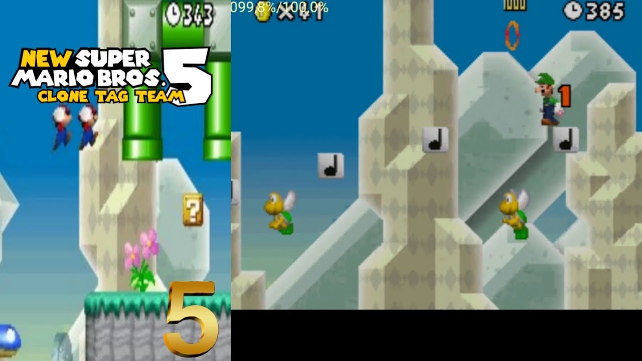 New Super Mario Bros 5 Clone Tag Team ep 5 100%