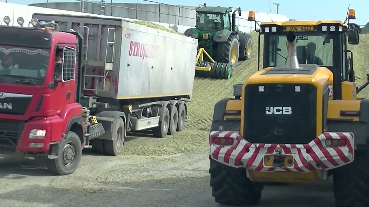Sklizeň Kukuřice 2025 Práce na Jámě s JCB 435S a John Deere 7830