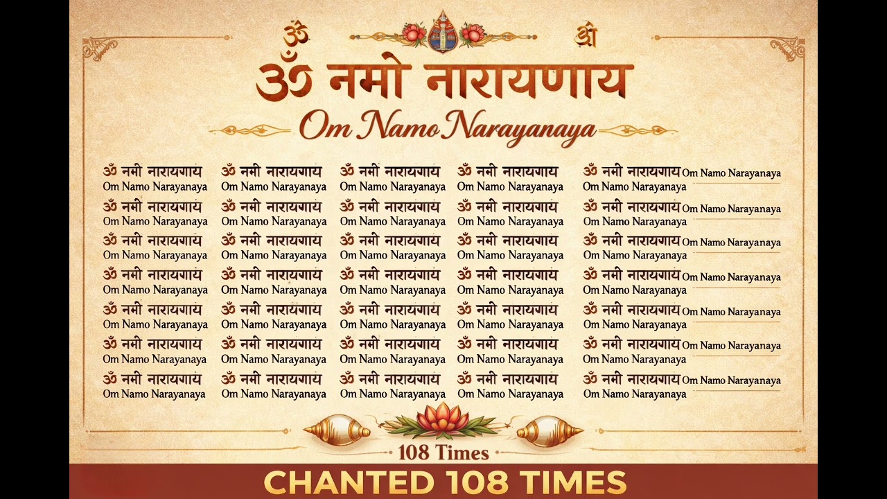 Om Namo Narayanaya 108 Times | Chant Om Namo Narayanaya for meditation | Mantra 