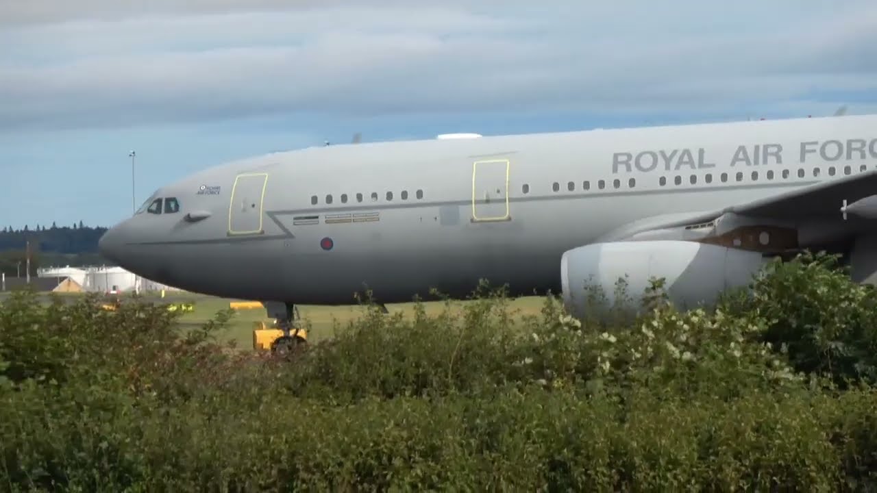 RAF KC2 VOYAGER ACTION | NEWCASTLE AIRPORT PLANESPOTTING 4K