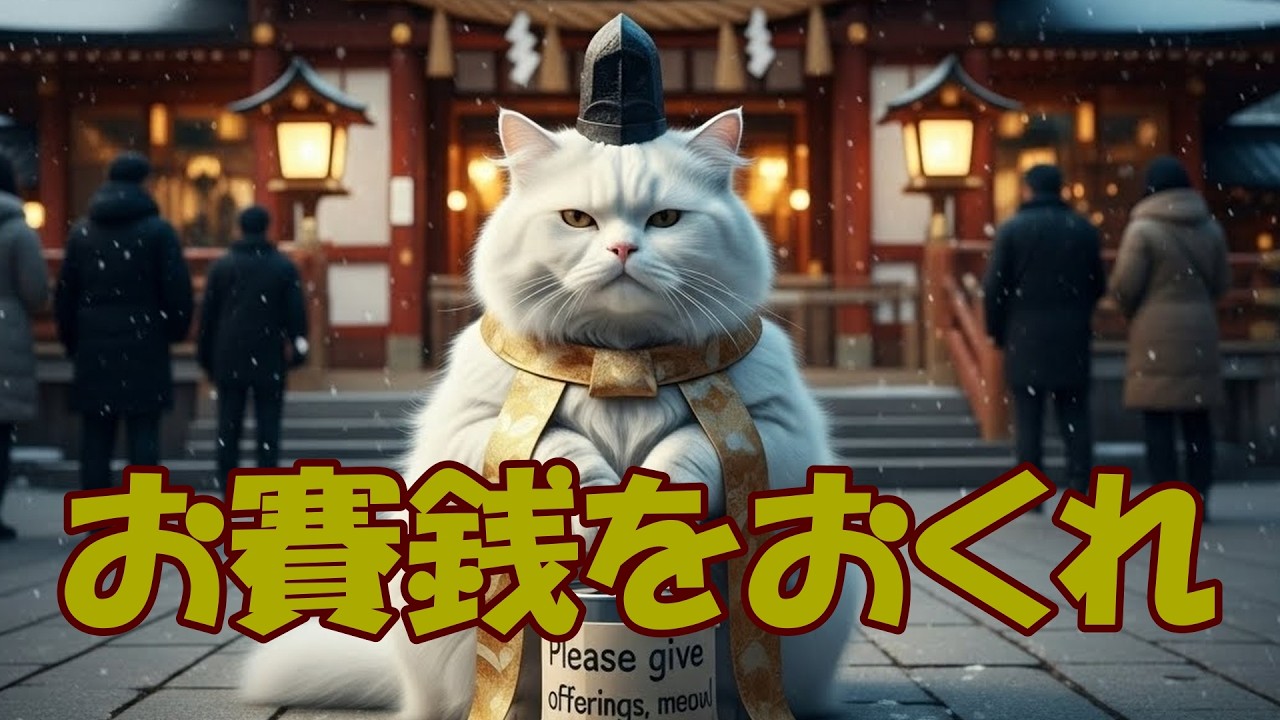 【祝・年越し】お賽銭で餅を狙った猫の末路。Ai cat クリーム運命の一言「あんたら何やってんの？」ｗｗ #49話