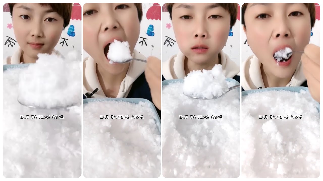 [ASMR] POWDERY FREEZER FROST EATING 🤤🤍 & BIG BITES
