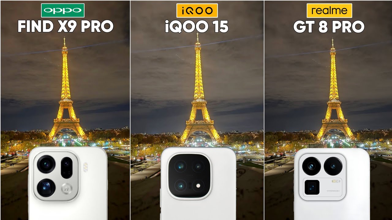 Сравнение камер OPPO Find X9 Pro, iQOO 15 и Realme GT 8 Pro