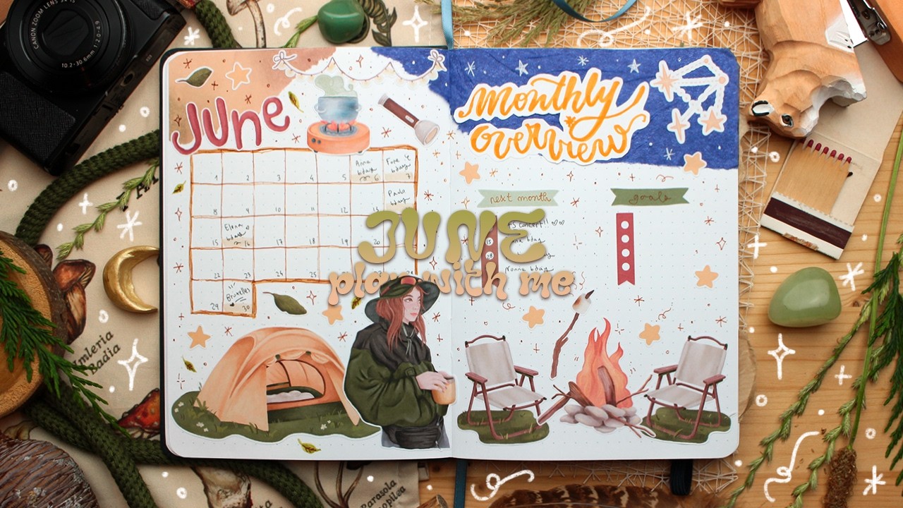 🏕 plan with me | june 2026 bullet journal setup - with my journaling kit