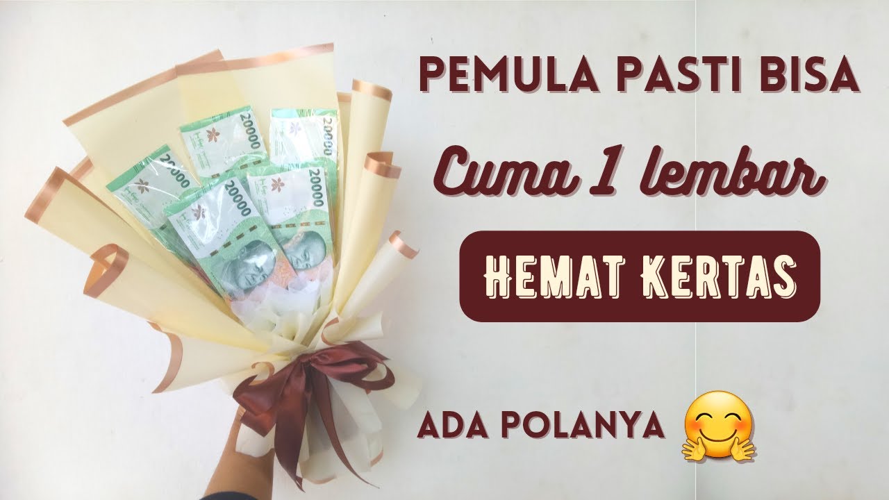 CARA MEMBUAT BUKET UANG  MUDAH DAN SIMPLE PAKAI 1 LEMBAR KERTAS | POLANYA SEPERTI INI, IRIT KERTAS