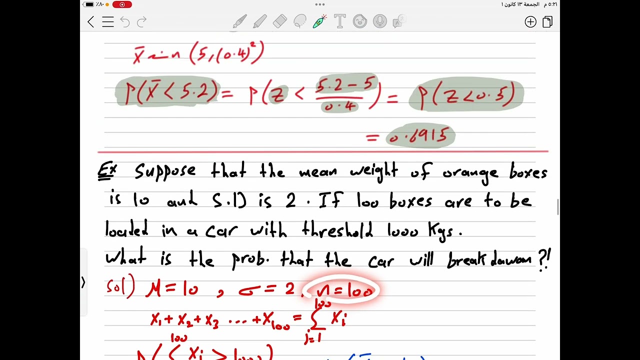 شرح مادة الأحصاء-Ch5 The central limit theorem and sampling distribution