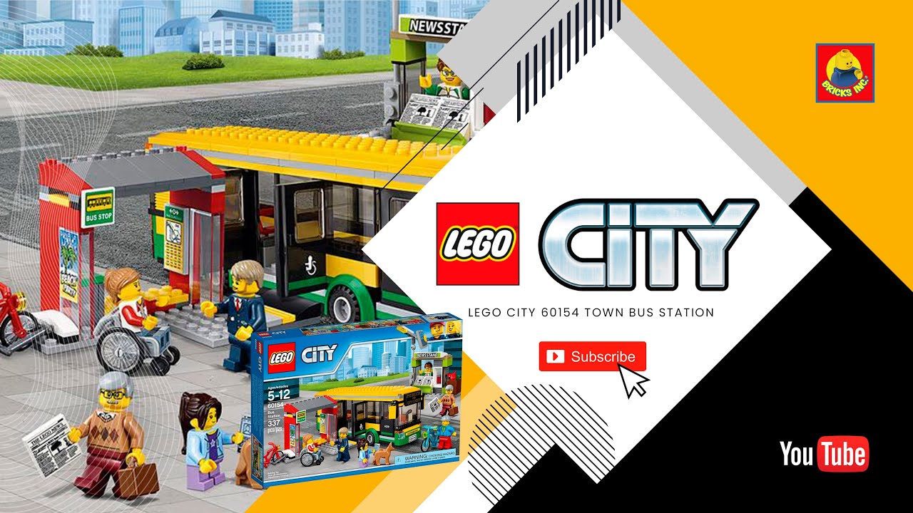 LEGO&reg; City 60154 Town Bus Station Building Kit Speed Build