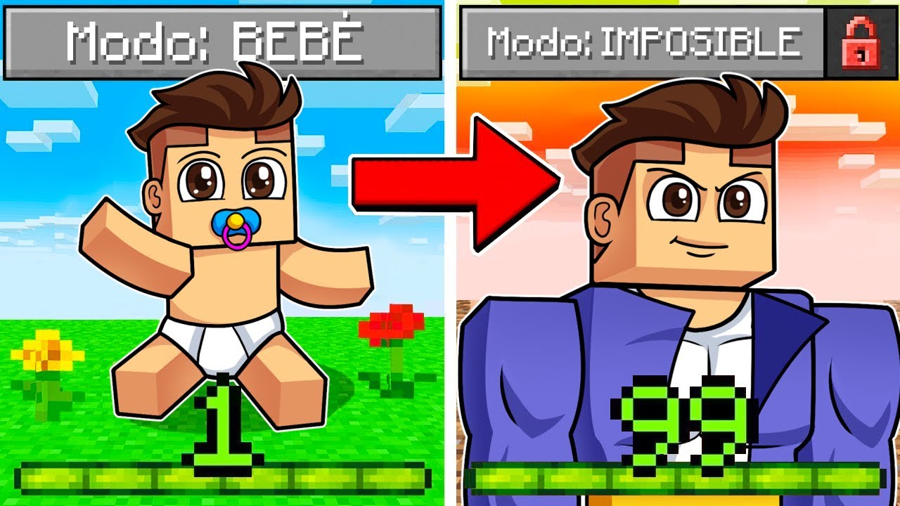 Minecraft PERO Cada Nivel Sube la Dificultad! 😱🔥