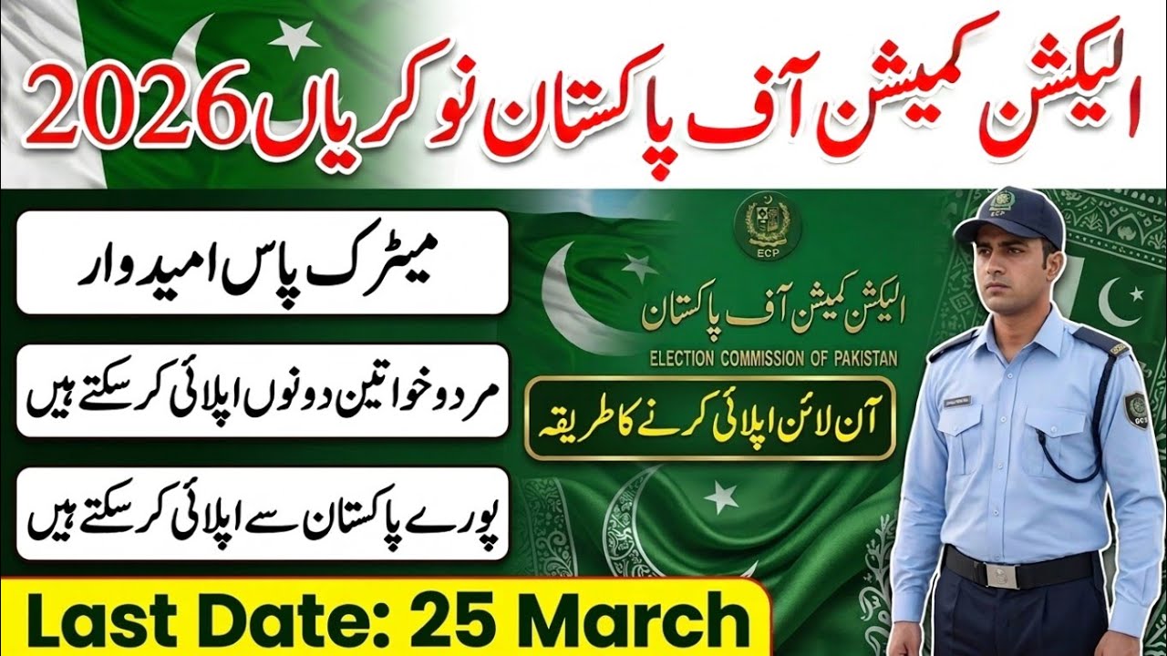 Election Commission of Pakistan Jobs 2026 | Security Personnel Jobs | Matric Pass | Online Apply