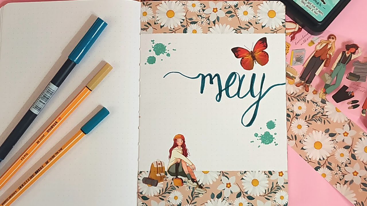 Plan with me: MAY 2023 bullet journal | May BuJo |  Journal set up-NO TALKING