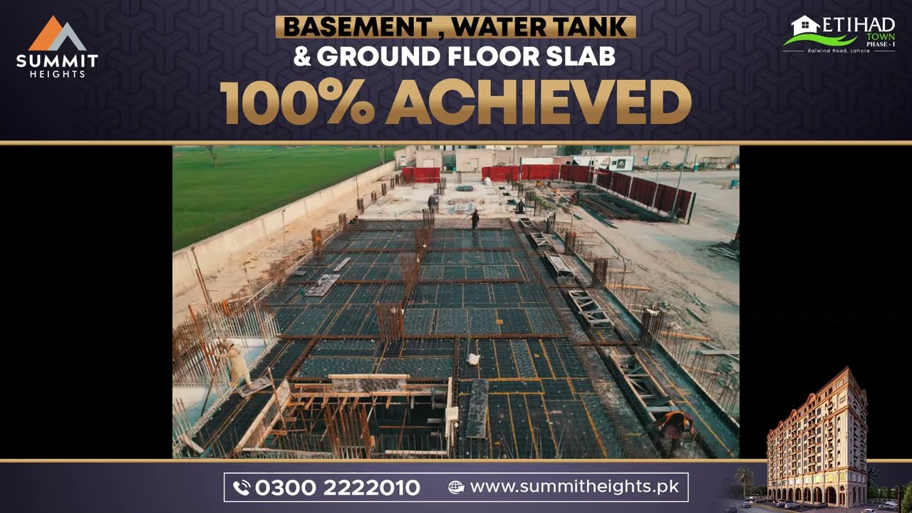 Basement, Water Tank & Ground Floor Slab 100% Completed at Summit Heights | Construction Update