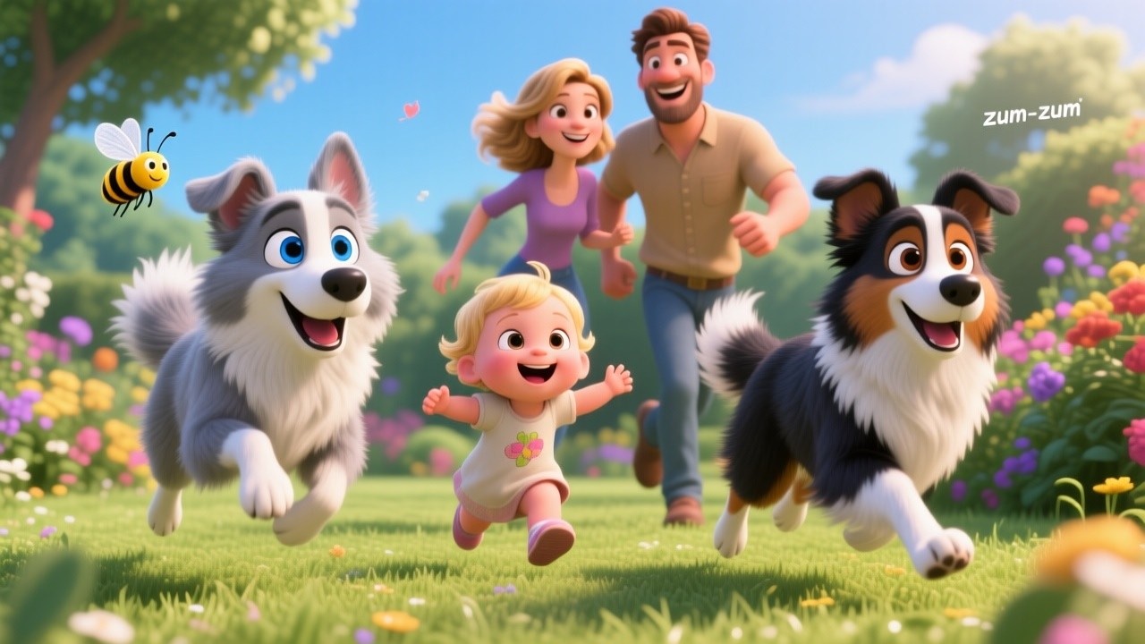 🎵 The Little Bee Goes BUZZ-BUZZ 🐝🎶 | Educational Baby Song | Maggie the Border Collie