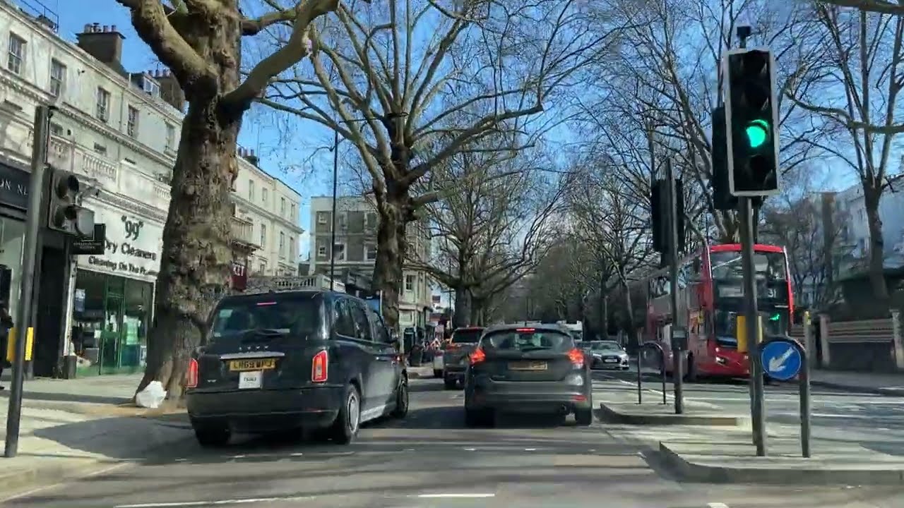 Driving through Central London - Holland Park - Bayswater - Marble Arch