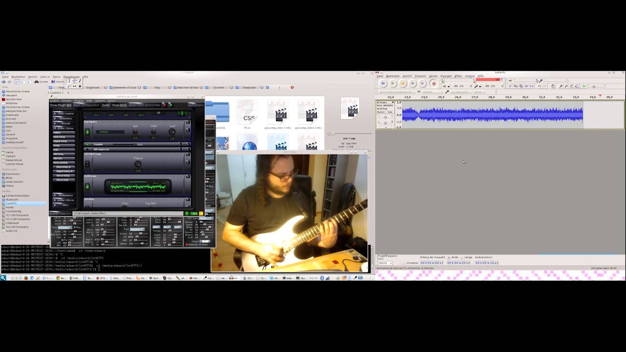 testing guitarix on ubuntu 14.04 (using ubuntu 14.04 lts on AMD64 with 16 gb Ram 4GB video and ux2)