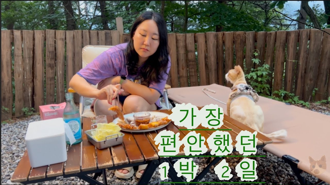 캠핑4년차에 가장 편안했던 가평 1박2일 솔캠(with치코)ㅣ냉제육에 소주 한 잔ㅣ가평캠핑장ㅣ쉘터 G l