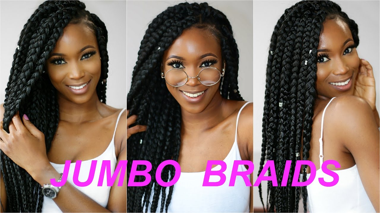 HOW TO: JUMBO BRAIDS USING TRIANGLE PATTERN// BEGINNER FRIENDLY// BRAIDS HAIRSTYLE 2017