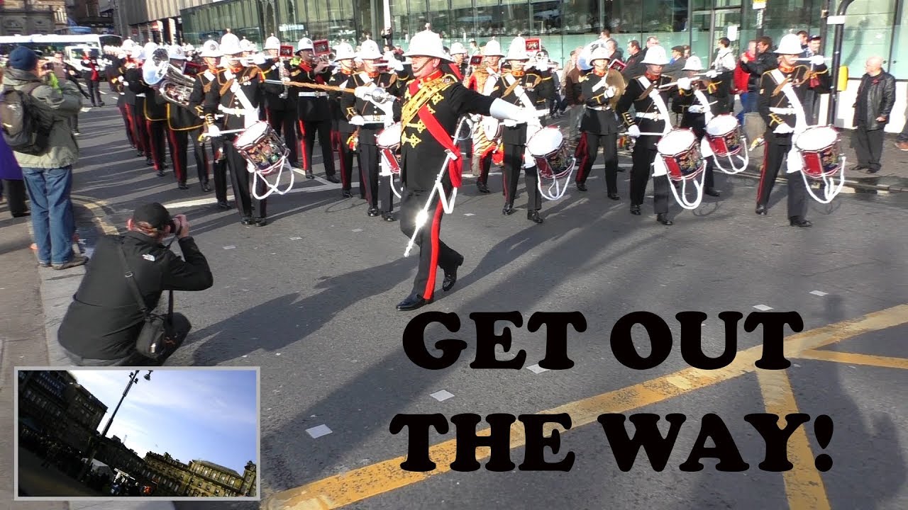 GET OUT THE WAY!! - HM Royal Marines Drum Major Band yells at tog!