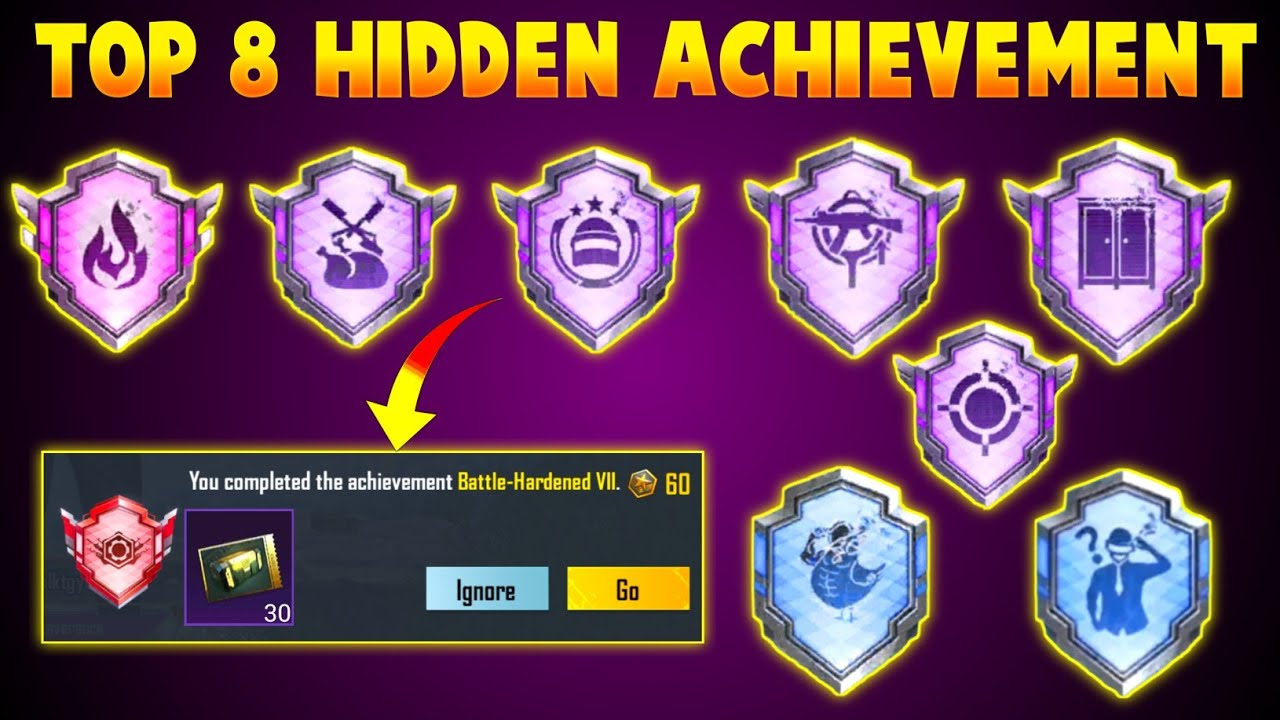 ALL NEW HIDDEN ACHIEVEMENT IN BGMI || TOP 8 HIDDEN ACHIEVEMENT IN BGMI | NEW HIDDEN ACHIEVEMENT BGMI