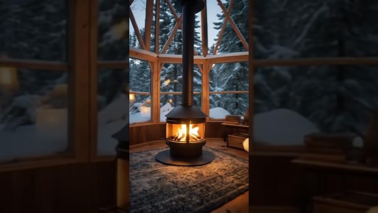 Soothing Fireplace, Warm Glow, Peaceful Ambience, Serene Atmosphere