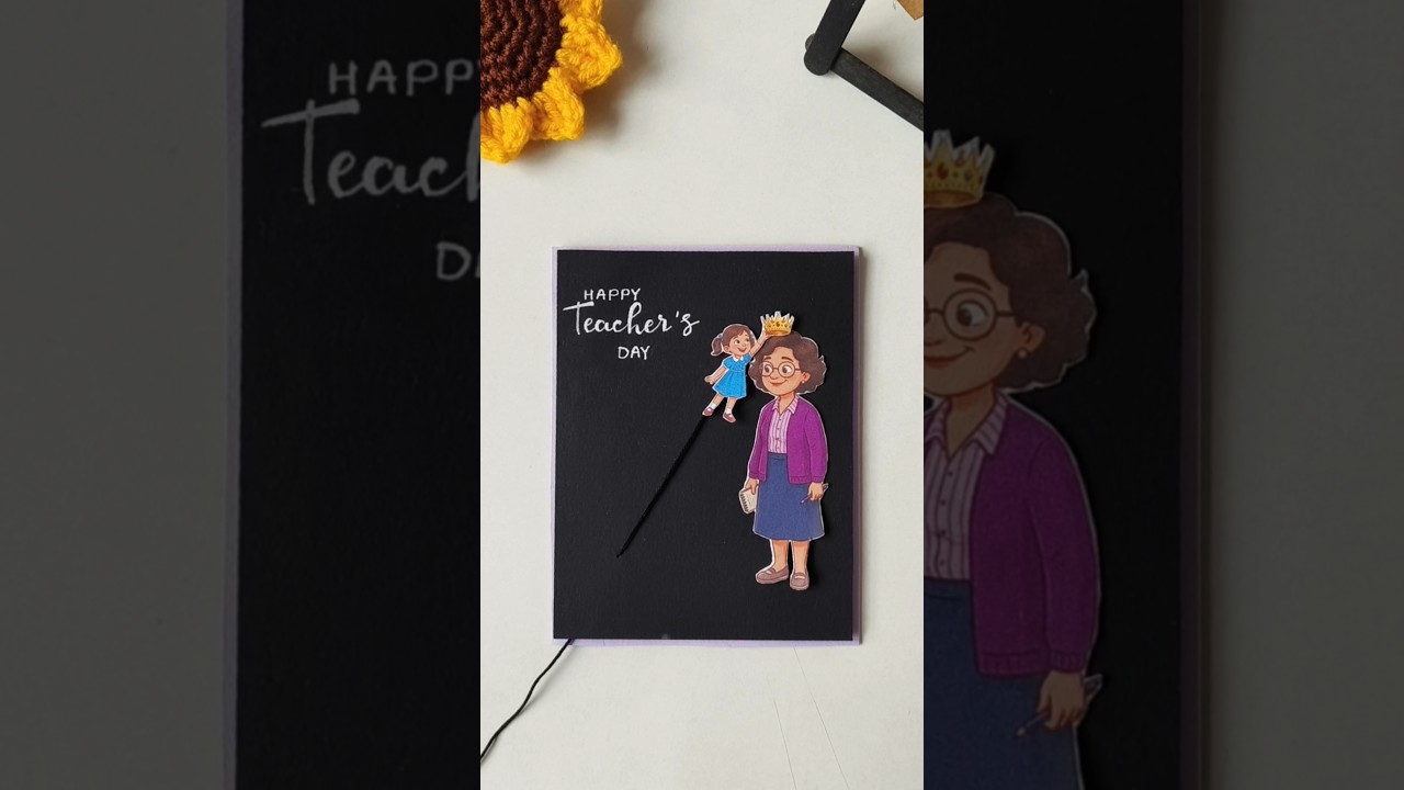 DIY Sliding Teachers Day Card Idea ✨ #diy #teachersday #diycard #craft #youtubeshorts
