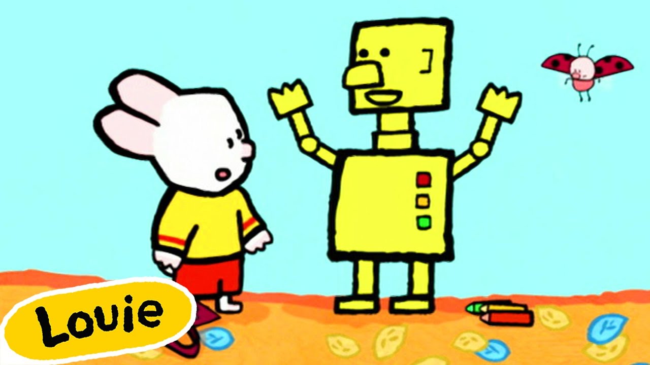 Louie, Draw Me A Robot  🎨 ✐ Drawing Videos For Kids ✐ | Cartoons for Kids