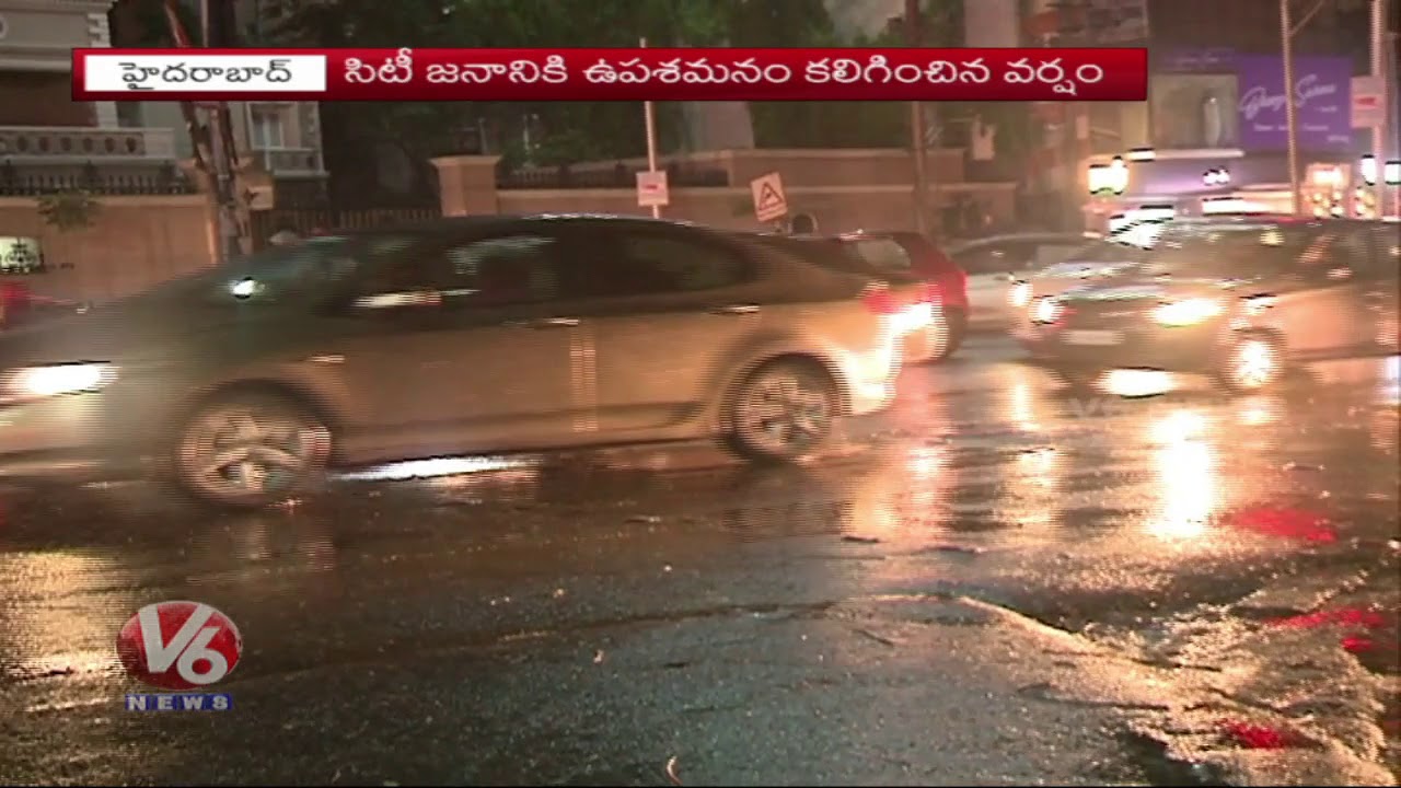 Unexpected Rain Brings Relief From Hot Climate To People | Hyderabad | V6 News