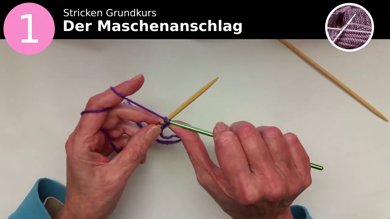 1.2 Der geh&auml;kelte Maschenanschlag - Grundkurs Stricken