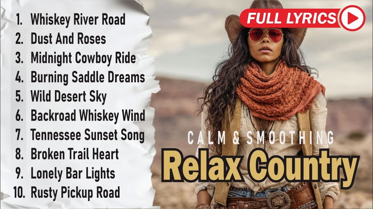 【Country Relax 】24/7 Calm Playlist with lyrics / for Relax / Work / Pop / Ballad / Study / Coffee 🎶