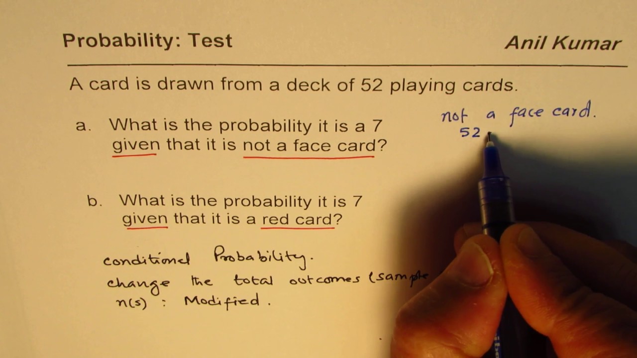 How to Find Conditional Probability to Draw a Card