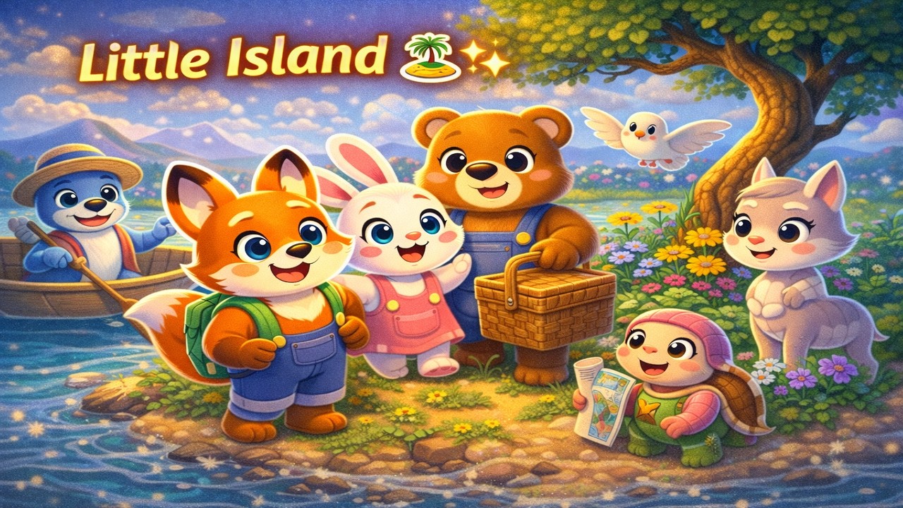 Fox Bunny Bearo and the Little Island 🏝️✨ | Lake Adventure for Kids | 3D Animation