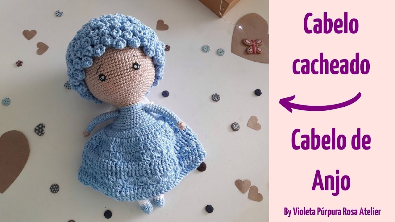 Como fazer Cabelo Cacheado, Cabelo de Anjo, Amigurumi