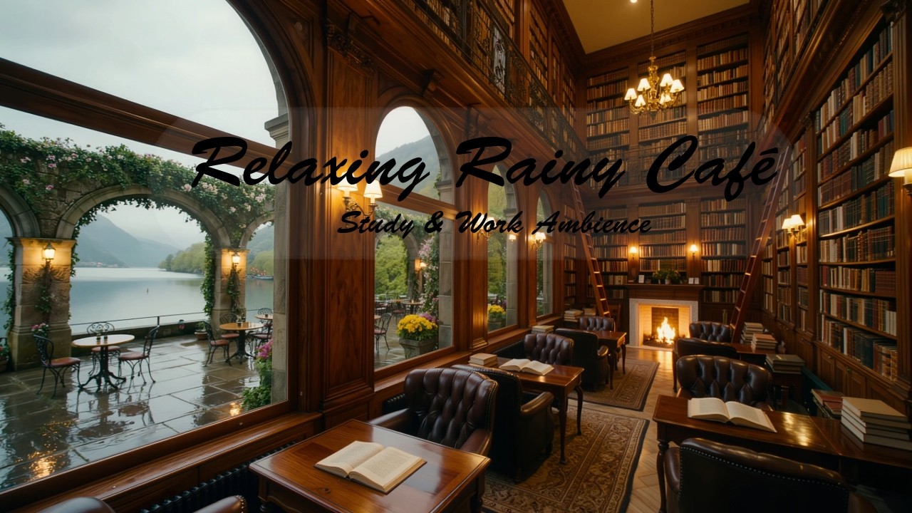 Relaxing Rainy Caf&eacute; Jazz 🌧️📚 Study & Work Ambience