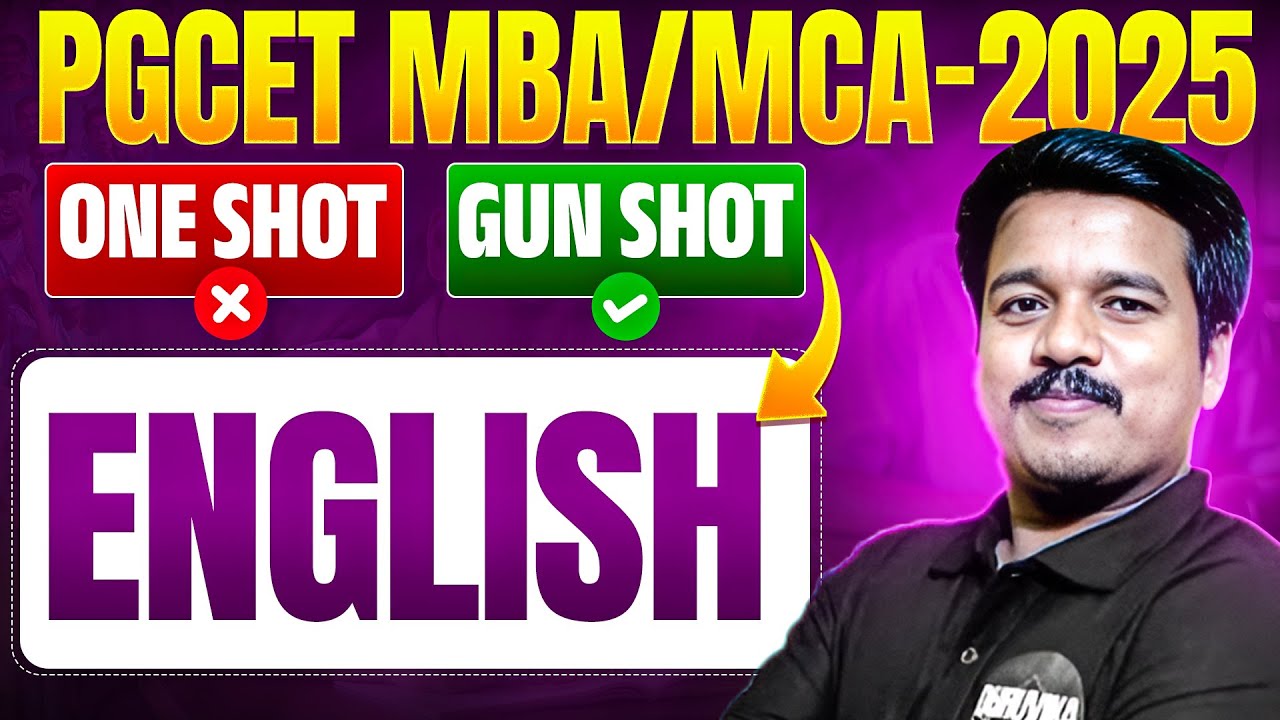 PGCET MBA-MCA | PGCET English GUN SHOT 🔥 | PGCET MBA | PGCET MCA #pgcet2025