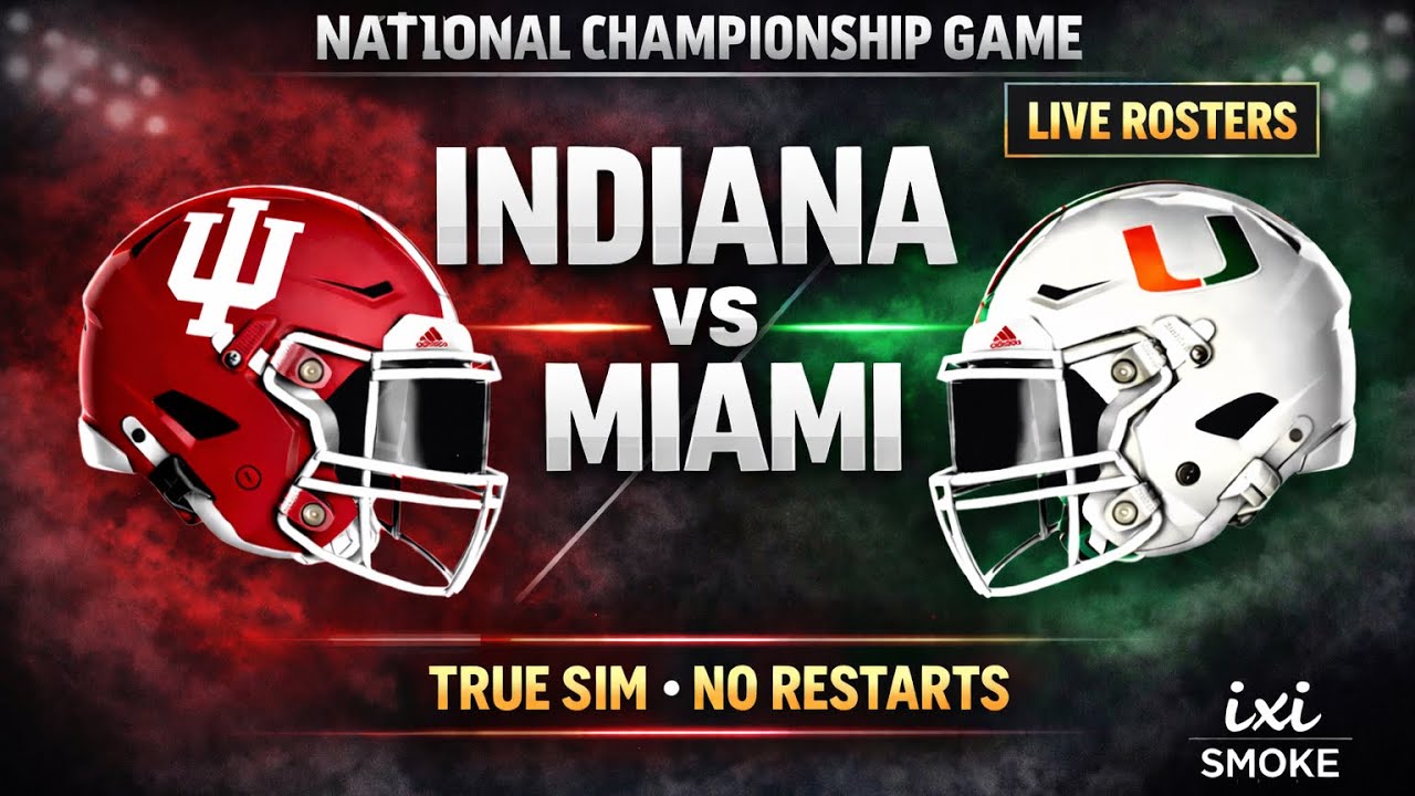 National Championship Prediction (Live Rosters) — #1 Indiana vs #10 Miami | True Sim • No Restarts