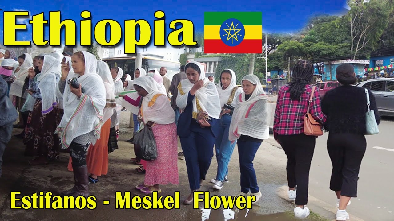 [4k] Walking Tour Estifanos to  Meskel Flower Addis Ababa 