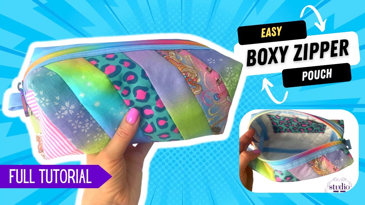 A unique method! Sew a Professional looking Boxy Zipper Pouch - The Leila Pouch Pattern