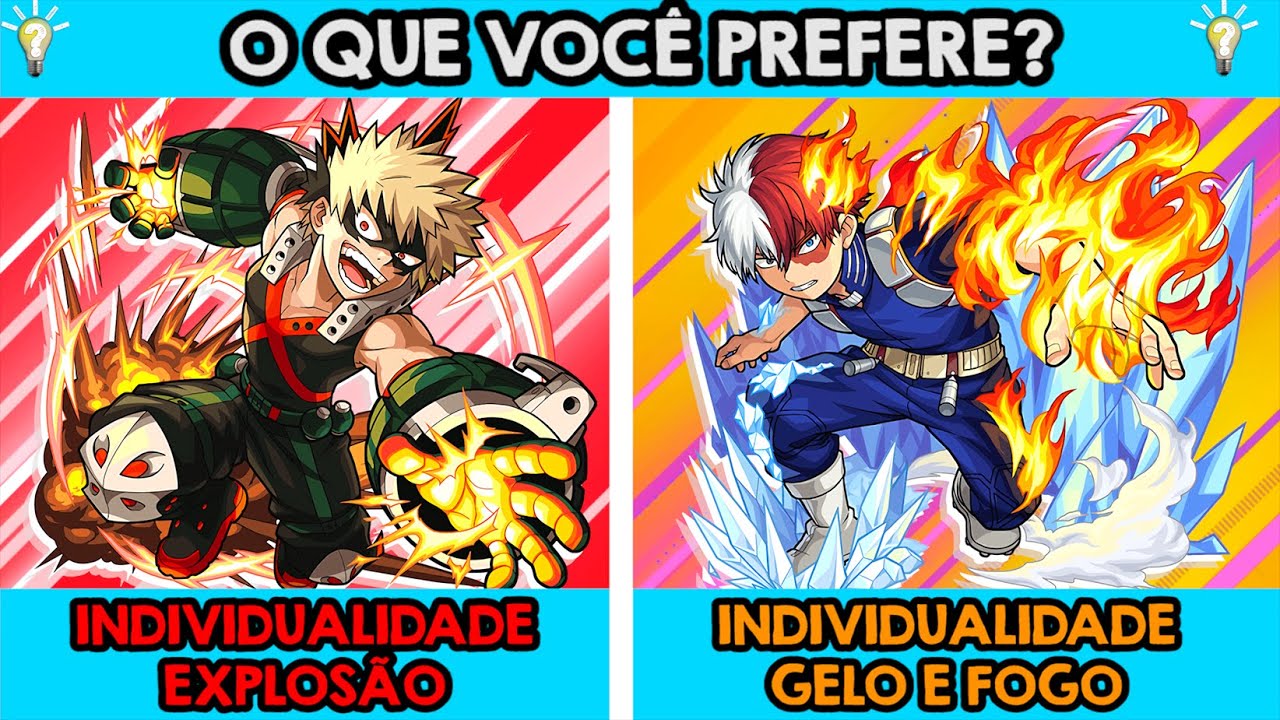 JOGO DAS DECISÕES MY HERO ACADEMIA! PREFERE ISSO OU AQUILO? ESCOLHAS DIFÍCEIS EM MY HERO ACADEMIA(2)