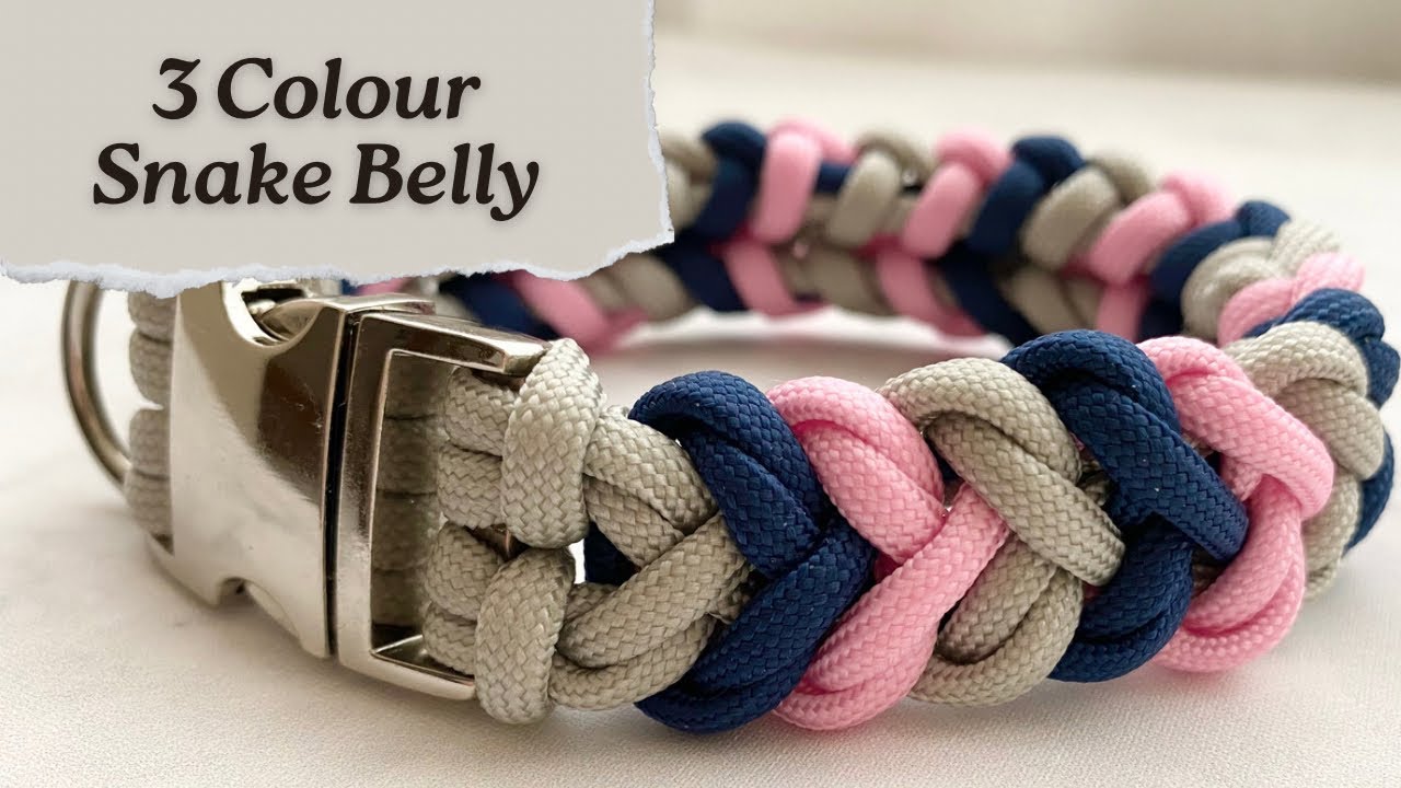 March Braid of the Month | 3-Colour Snake Belly Paracord Collar Tutorial