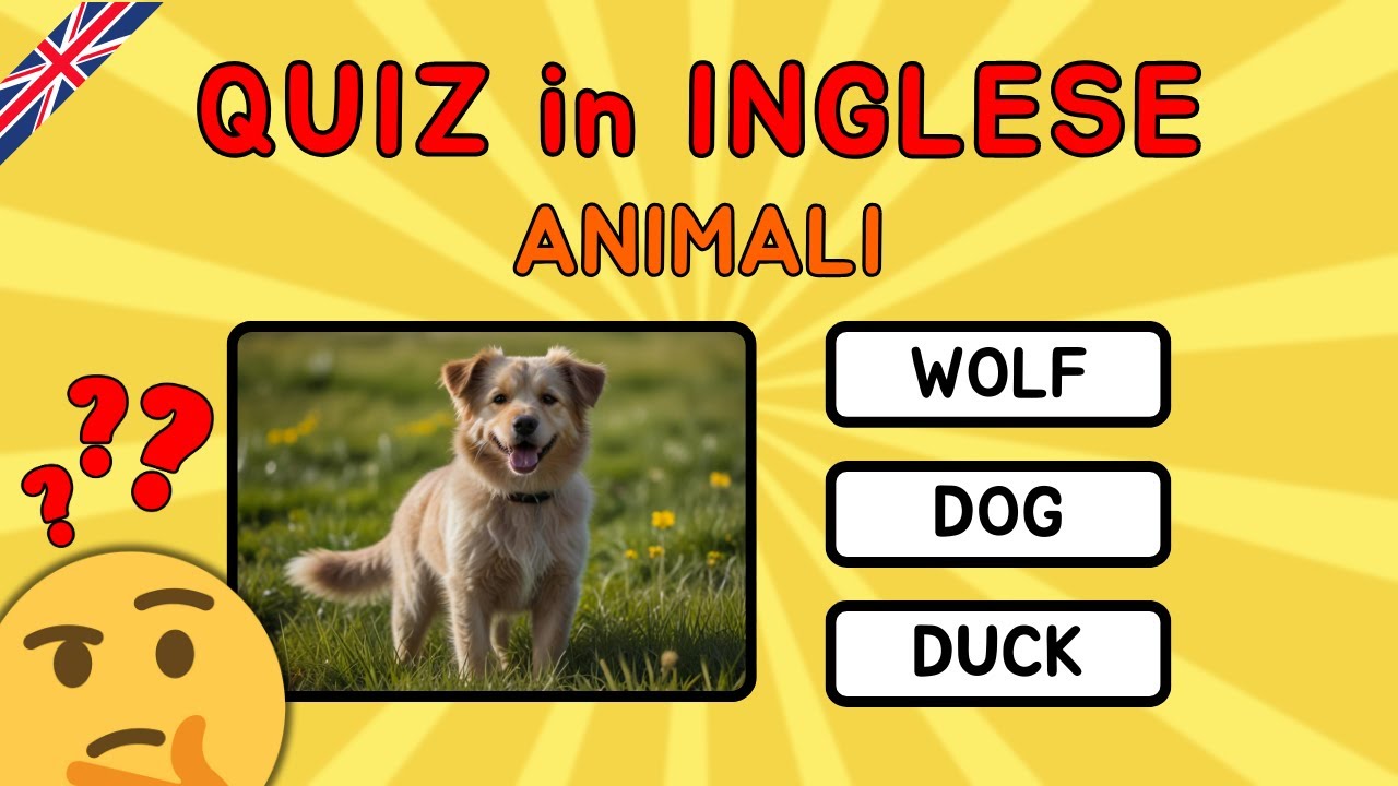 Scegli la Parola Giusta🐱 Animali 🐷 Quiz in Inglese - Test