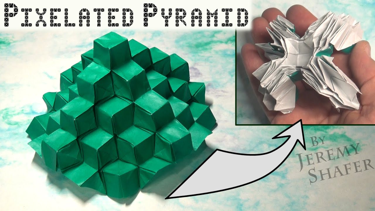 Pixelated Pyramid 🟩 Collapsible 🟩 Pure Origami