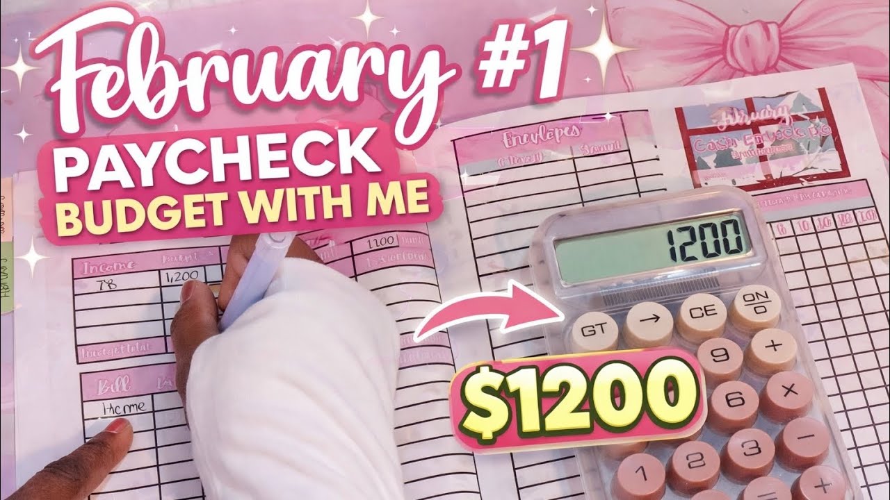 February #1 Paycheck Budget With Me | $1,200 Budget | Single Mom Cash Budgeting