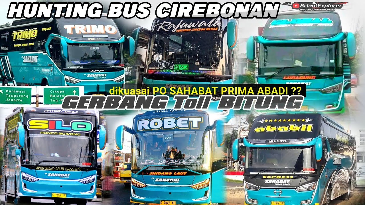 Jam Segini dikuasai PO Sahabat❗Hunting Bus Cirebonan di Gerbang Toll BITUNG Tangerang Jam Siang