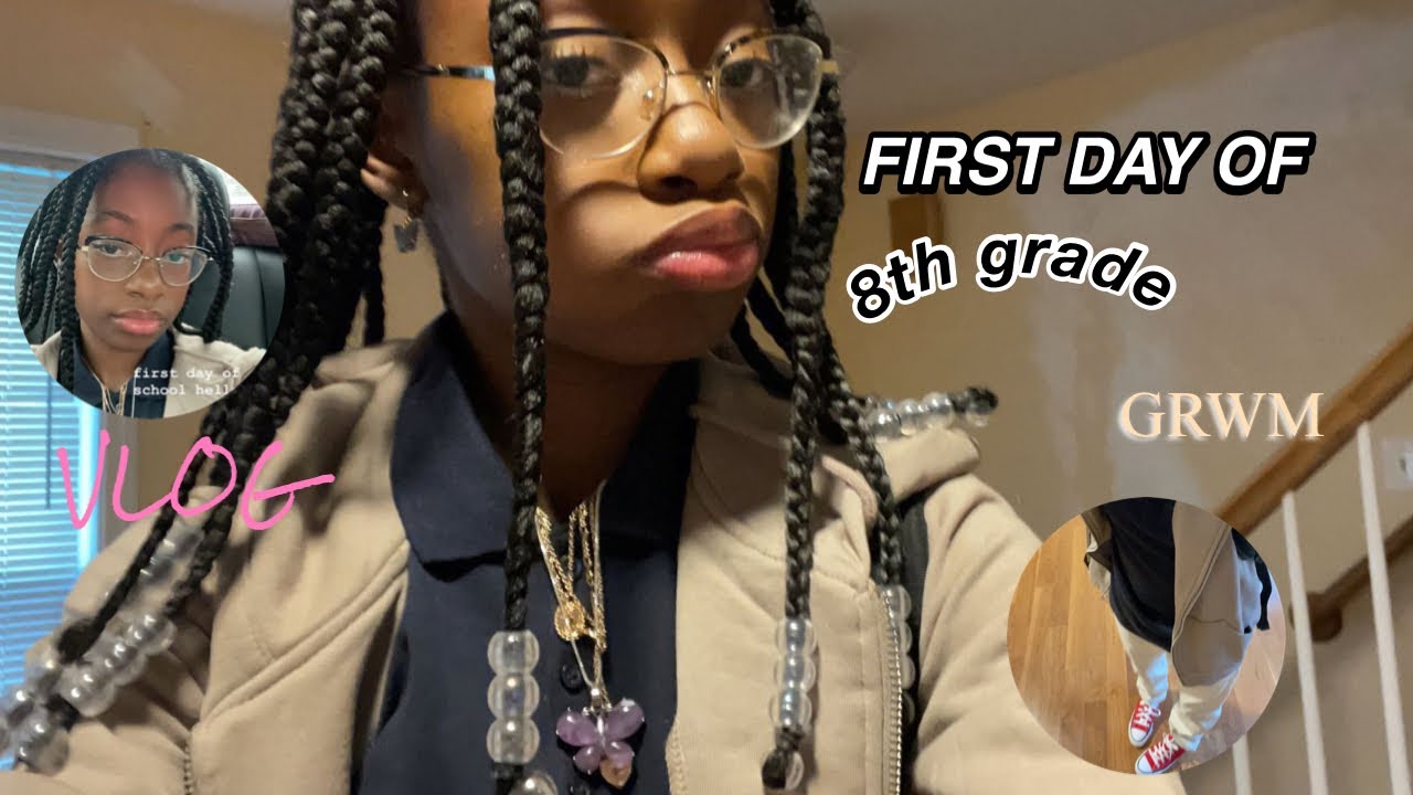 GRWM:first day of middle school + vlog ( 8th grade )