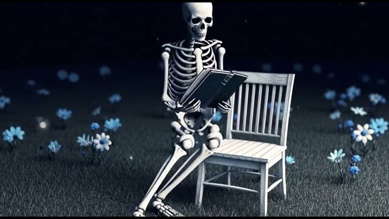 Skeleton reading Journal | Gothic journal cover | Spooky Stationery | Skeleton Lover Gift